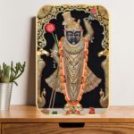 British Terminal Lord Shrinathji Nathdwara hindu religious Glossy Golden photo Frame