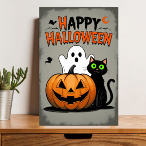British Terminal Happy Halloween Wall Art poster