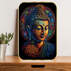 British Terminal Lord Buddha Wall Art Golden Frame Painting