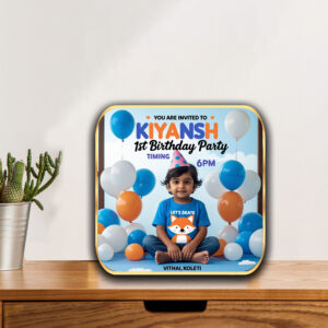 British Terminal Birthday Gift Wall Painting with Sparkle lamination Round Golden Photo Framed Poster