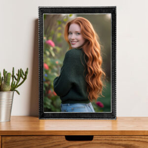 British Terminal Personalized black Photo Frame Single Picture Upload, Customized Gift Photo Frame
