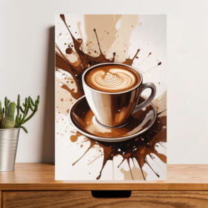 British Terminal "Espresso Burst" Abstract Coffee Art Poster For Wall Decoration