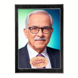 British Terminal Personalized black Photo Frame with happy Retirement Text, Single Picture Upload, Customized Gift