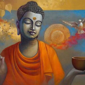 British Terminal™ Lord Gautam Buddha Canvas Painting Printed Poster Fully Waterproof Print for Living Room,Bedroom,Office,Kids Room,Hall