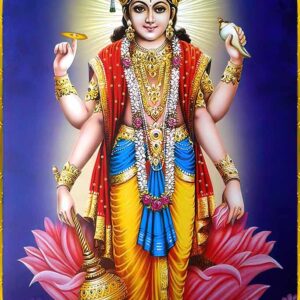 British Terminal Lord Vishnu Religious Painting Poster Waterproof Canvas Print for Home Decor