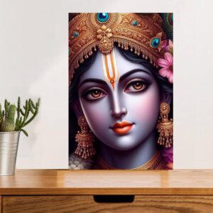 British Terminal Cute little Bal Gopal Baby God Krishna| Kanha Ji | Laddu Lord Makhan Chor Painting Religious Poster