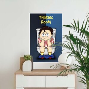 British Terminal Thinking Room, Washroom Posters for Wall, Funny Posters for Bathroom, Toilet, Door