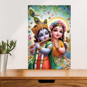 British Terminal® Cute little Bal Gopal Baby God Krishna| Kanha Ji | Laddu Lord Makhan Chor Painting Religious Poster for Pregnant Women for wall
