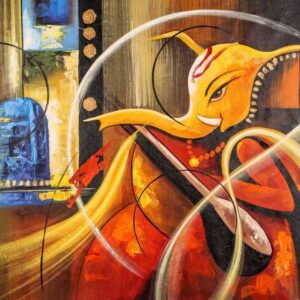 British Terminal Lord Ganesha vighnaharta Canvas Painting Poster Waterproof for Home Decor
