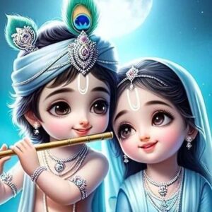British Terminal® Cute little Bal Gopal Baby God Krishna| Kanha Ji | Laddu Lord Makhan Chor Painting Religious Poster for Pregnant Women for wall
