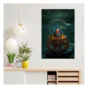 British Terminal Lord Hanuman Religious Painting Poster Waterproof Vinyl Sticker for Home Decor