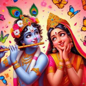 British Terminal® Cute little Bal Gopal Baby God Krishna| Kanha Ji | Laddu Lord Makhan Chor Painting Religious Poster for Pregnant Women for wall