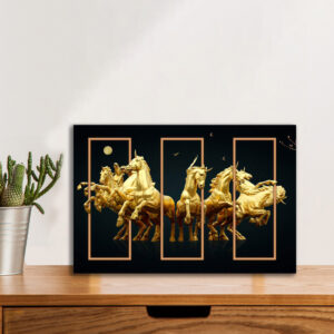 British Terminal Vastu Seven Lucky Running Horses Waterproof Vinyl Sticker Poster