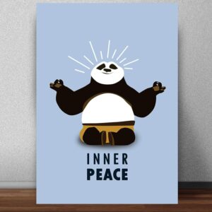 British Terminal Inner Peace Panda Poster for Room & Office Multicolor,Printed,Sticker