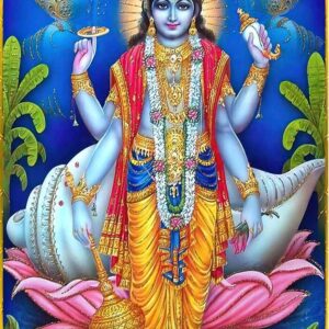 British Terminal Lord Vishnu Religious Painting Poster Waterproof Canvas Print for Home Decor