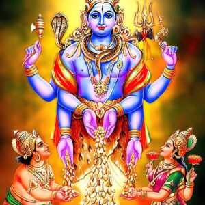 British Terminal Lord Vishnu Religious Painting Poster Waterproof Canvas Print for Home Decor
