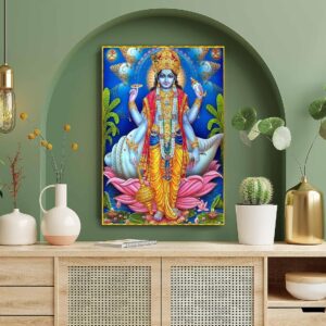 British Terminal® Vishnu ji Bhagwan Photo Paper Poster For Home Decor