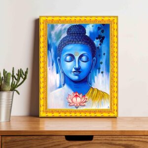 British Terminal Lord Buddha Wall Art with Golden Frame, Home Decor