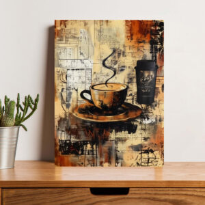 British Terminal British Terminal "Urban Roast" Rustic Coffee Wall Art Poster