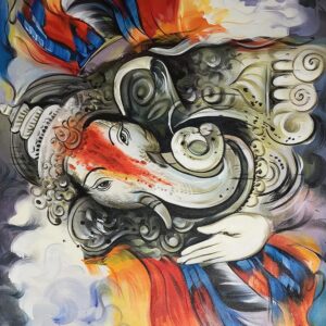 ritish Terminal™ Lord Ganesha vighnaharta Canvas Painting Poster Waterproof for Home Decor