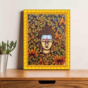 British Terminal Buddha Wall Art, Golden Photo Frame, Home Decor, Religious Wall Art