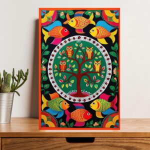 British Terminal Madhubani Fish Wall Art Poster