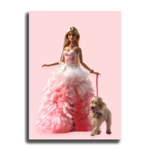 Barbie Pink Gown Canvas Print Wall Art