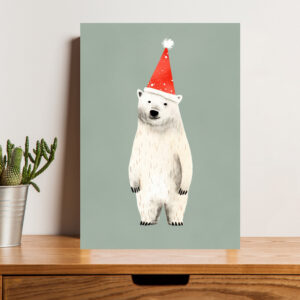 Happy polar bear Wall Art Poster