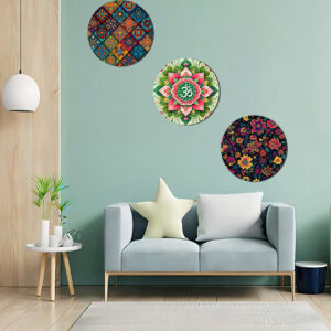 British Terminal Round Shape Traditional Design Canvas Print wall Painting Set of 3