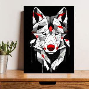 British Terminal Mystical Wolf in Moonlight Wall Art