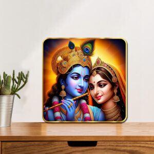 Shree Radhe Krishna Sparkle Golden frame