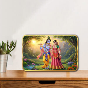 Shree Radhe Krishna Sparkle Golden Frame