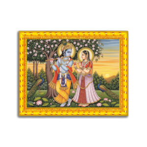 Shree Radhe Krishna Golden Photo Frame
