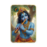 little Krishna Sparkle laminated Golden Frame