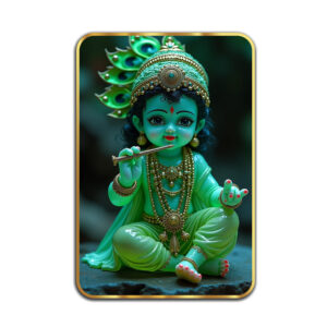 little Krishna Sparkle Golden Frame