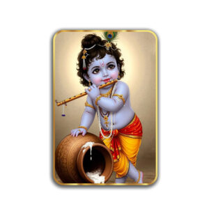 Shree Krishna Sparkle Laminated Golden Frame